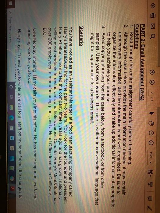 214 116% PART 2: Email Assignment (25%)