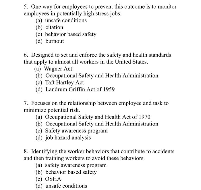 5. One way for employees to prevent this outcome