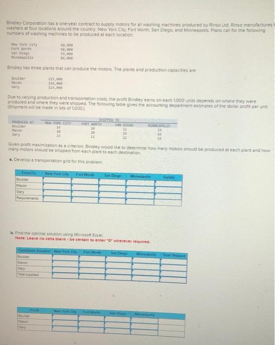 Bindiey Corporation has a oneyear contract to