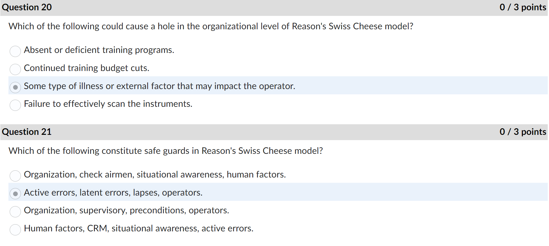 Which of the following could cause a hole in the