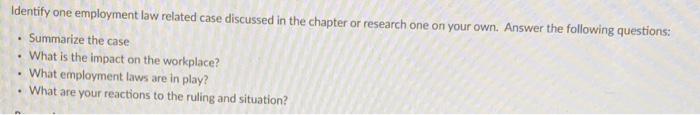 Bostock V. Clayton County Identify one employment