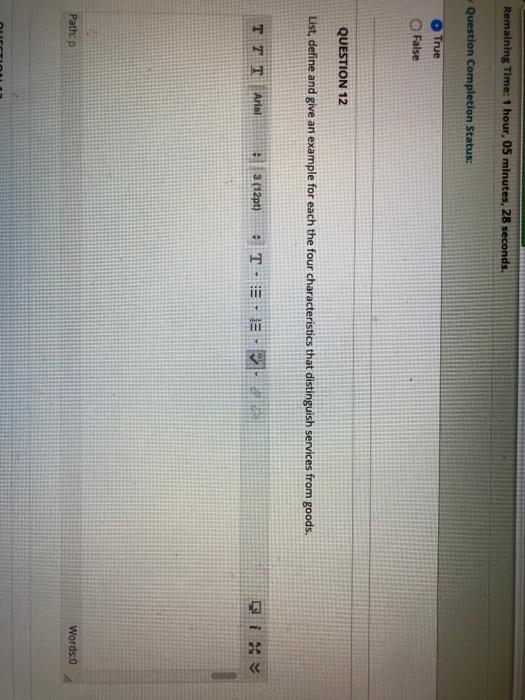 Remaining Time: 1 hour, 05 minutes, 28 seconds.