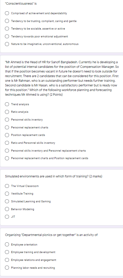 "Conscientiousness" is Comprised of achievement
