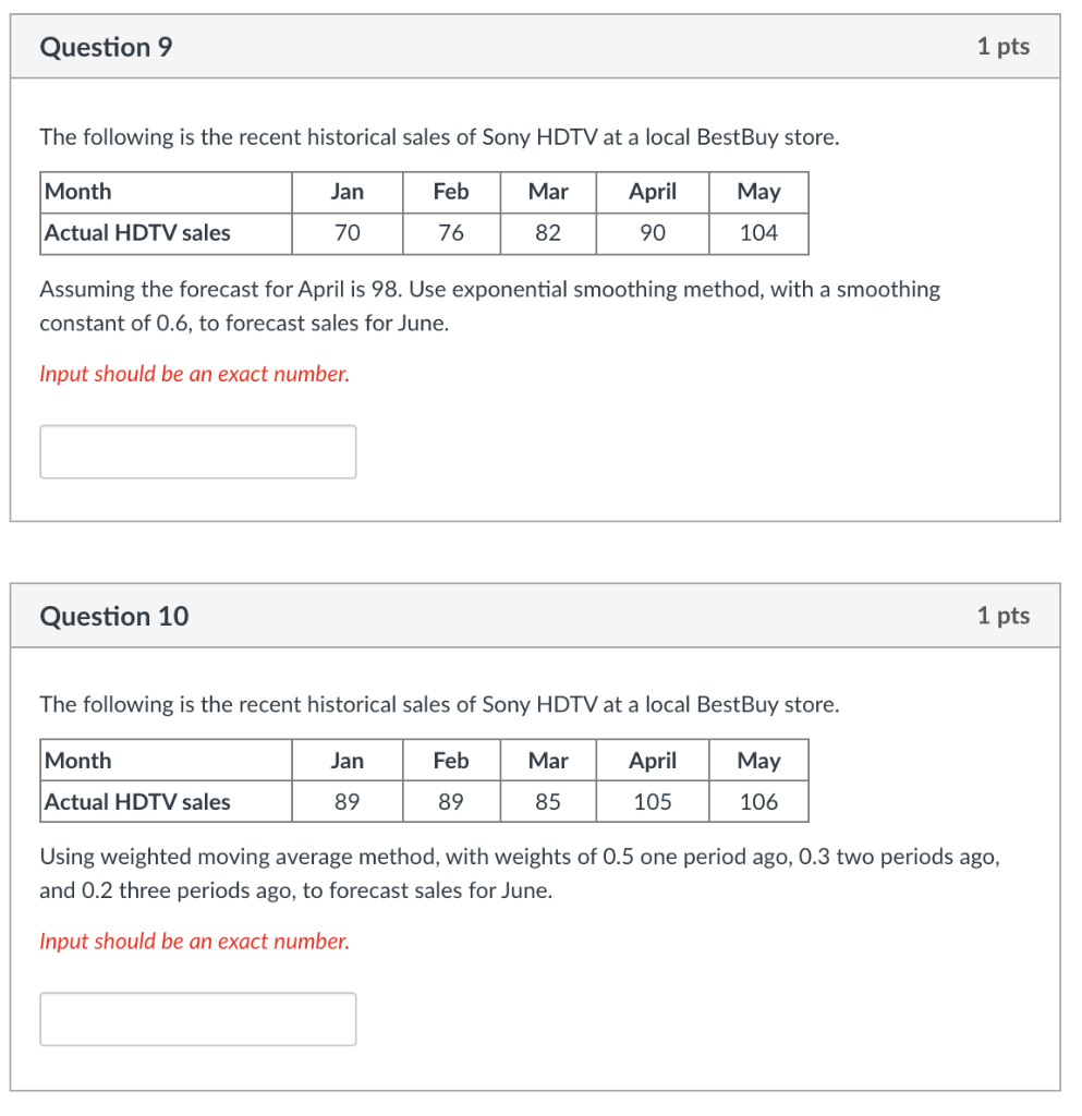 Question 9 1 pts The following is the recent