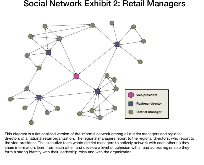 look at the three organizational networks