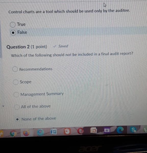 answer for both... N Control charts are a tool