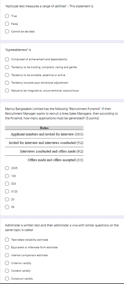 "Aptitude test measures a range of abilities" -