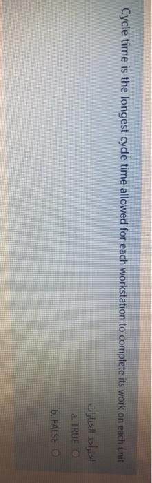 Cycle time is the longest cycle time allowed for