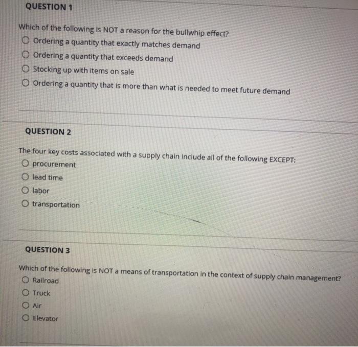 QUESTION 1 Which of the following is NOT a reason