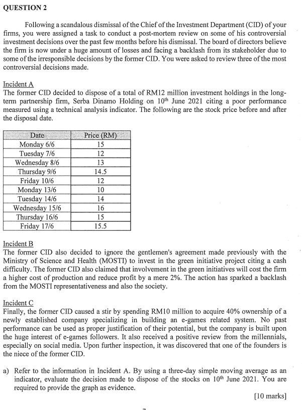 Following a scandalous dismissal of the Chief of