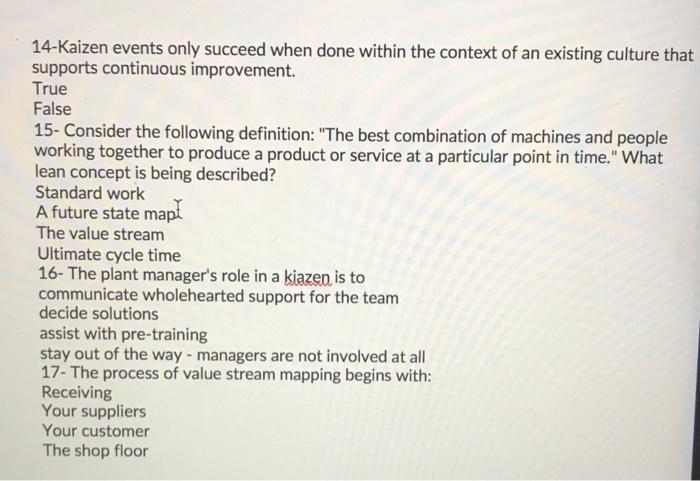 Help 14-Kaizen events only succeed when done