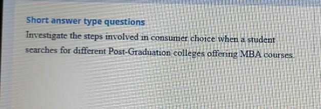 management of services (mba) Short answer type