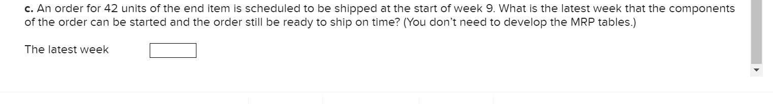 The following table lists the components needed