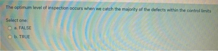 The optimum level of inspection occurs when we