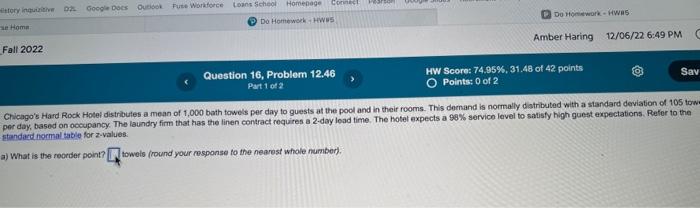 i need to know the reorder point and the safety