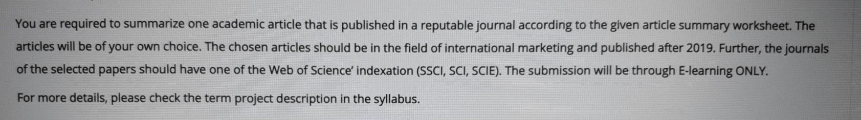 below is the format on how to summarise the