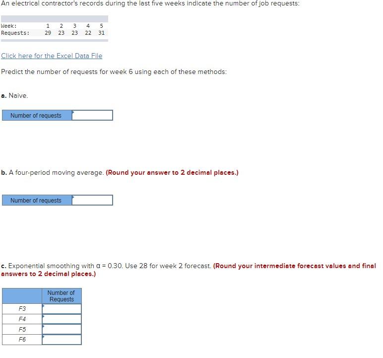 Click here for the Excel Data File Predict the