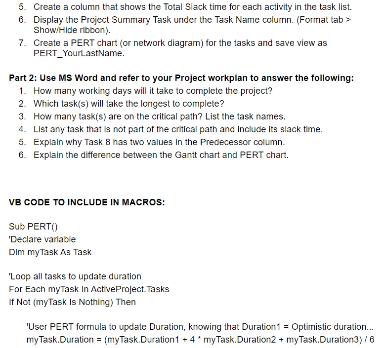 Microsoft Project Assignment Description A system