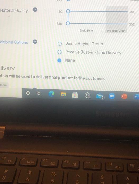 Material Quality 10 100 $10 $50 Basic Zone