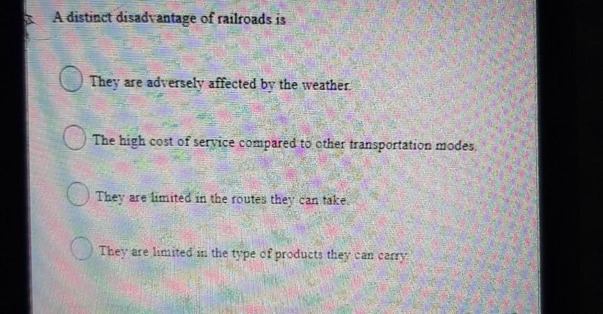 A distinct disadvantage of railroads is They are