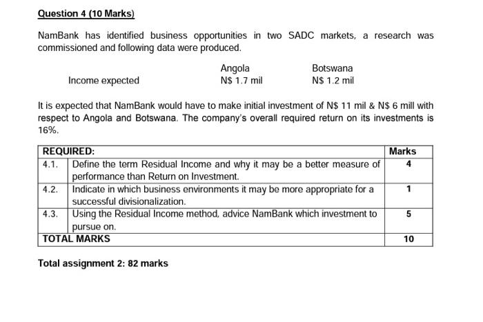 answer all the questions Question 4 (10 Marks)