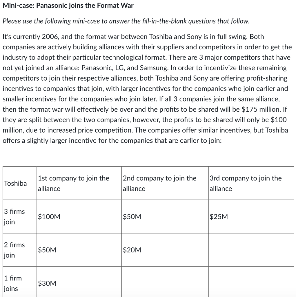Please use the following mini-case to answer the