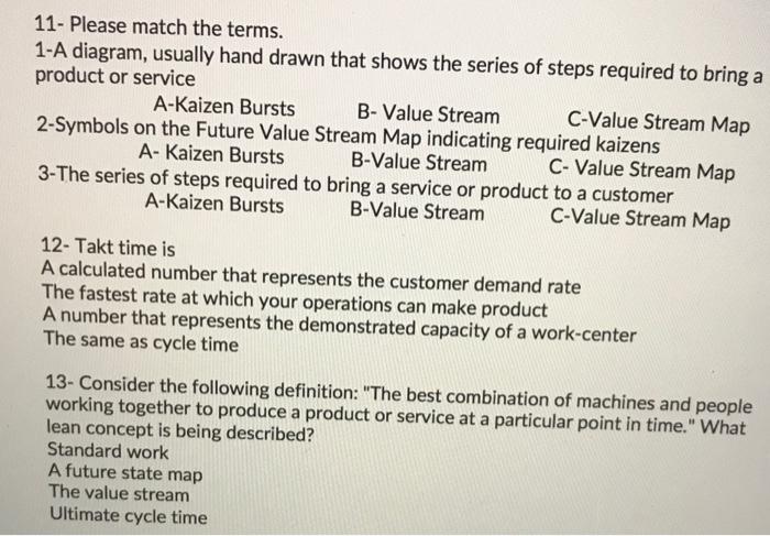help 11- Please match the terms. 1-A diagram,