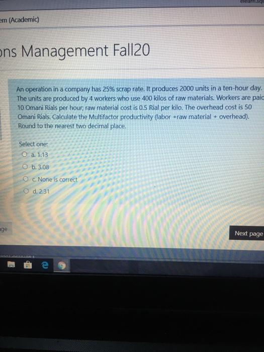 eica em (Academic) ons Management Fall20 An