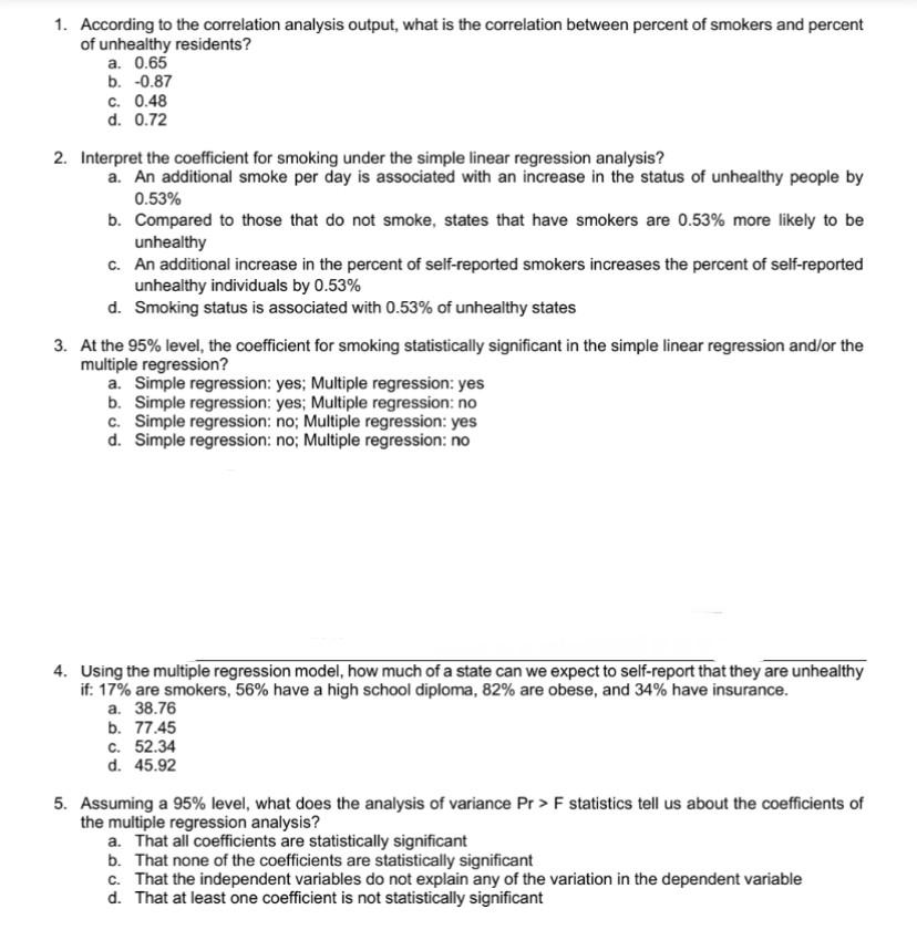 Correlation Analysis: Health State Dataset
