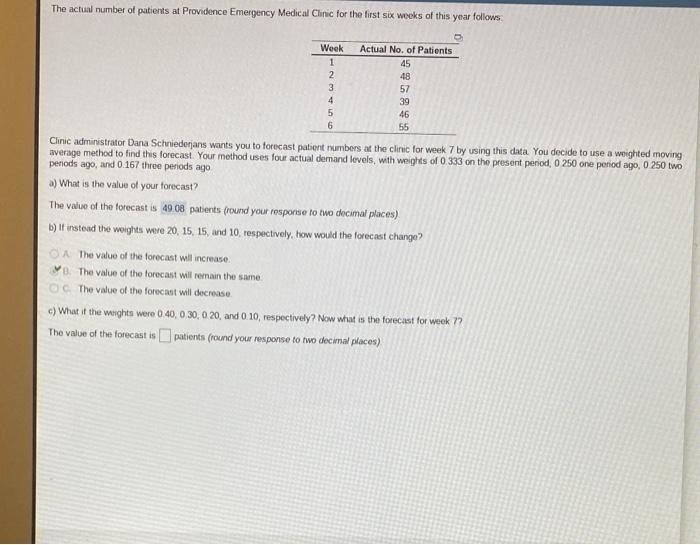 letter c The actual number of patients at
