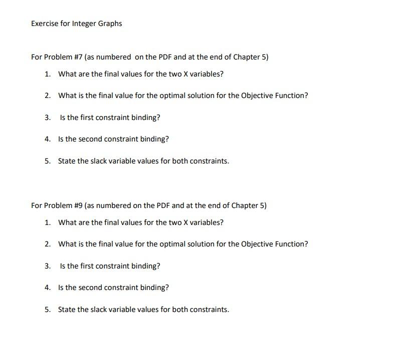 Use the attached documents to complete Exercise