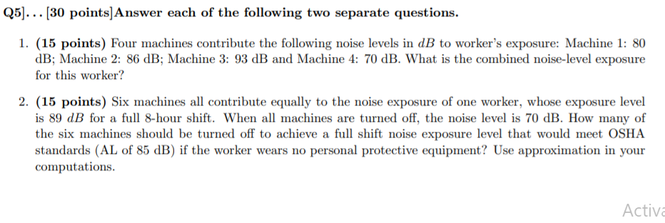 Q5)... (30 points]Answer each of the following
