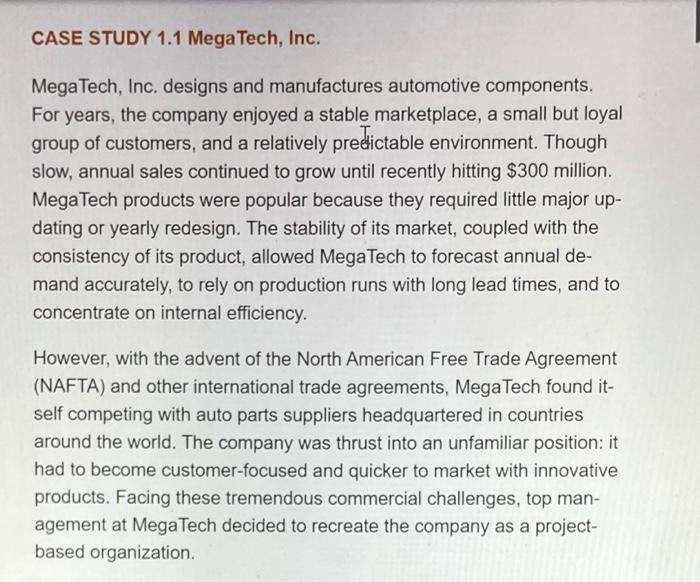 ANSWER THE QUESTIONS ASAP CASE STUDY 1.1 Mega
