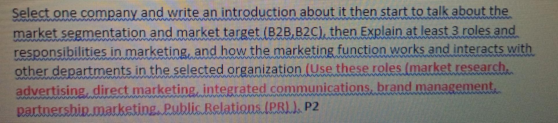 Analyze the role of marketing in the context of