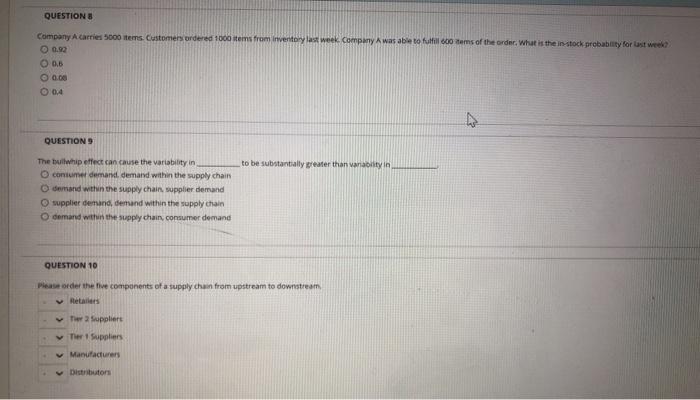 QUESTIONS Company A carried 5000 items. Customers