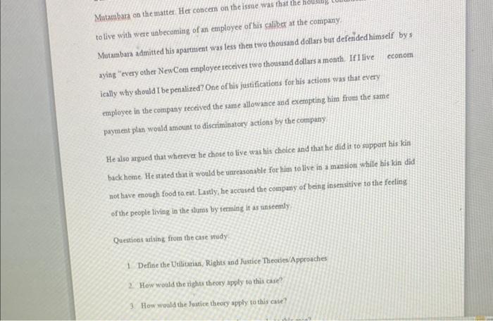 Mutambara on the matter Hercodcan on the issue