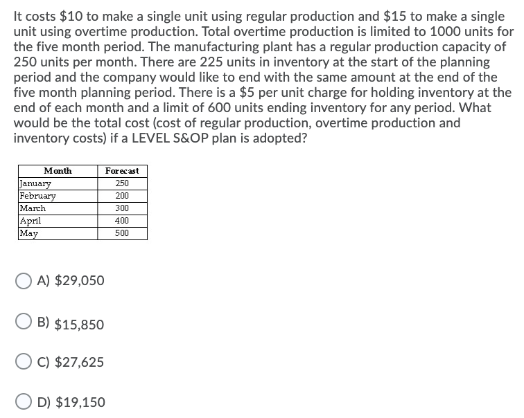 please show work It costs $10 to make a single