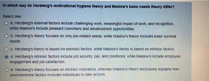 thank you In which way do Herzberg's motivational