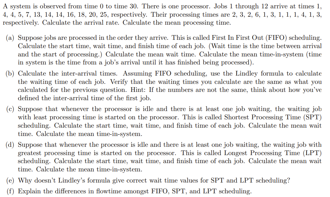 A system is observed from time 0 to time 30.