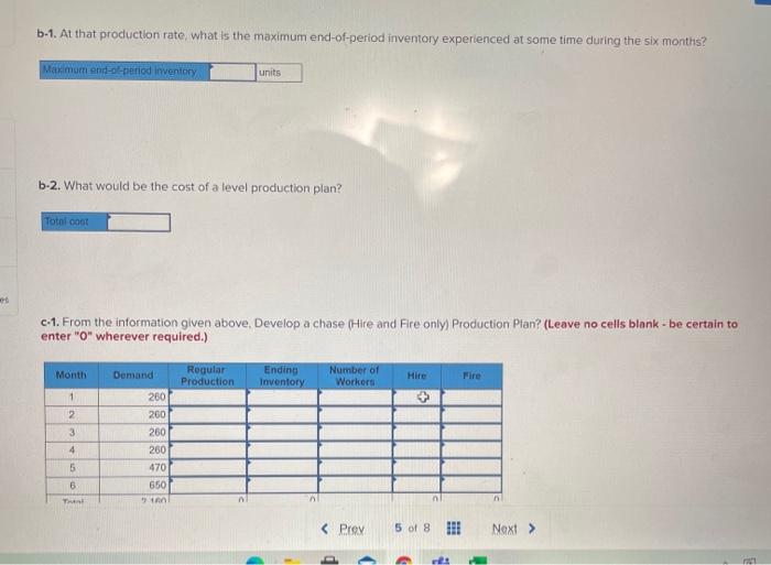 Problem 13-5 (Algo) A firm must plan production