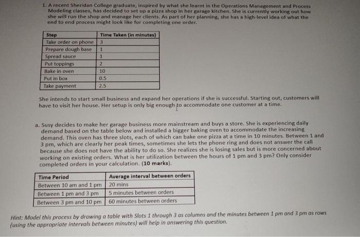 process modelling 1. A recent Sheridan College