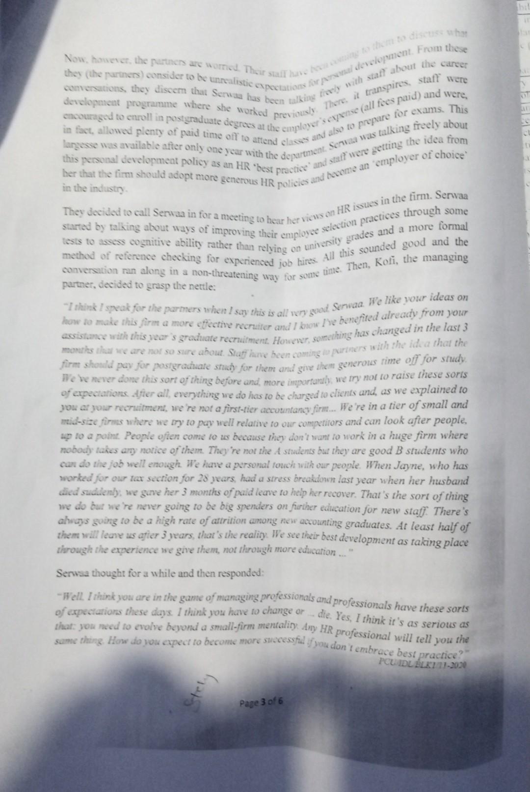 questions that follow appoint HR specialists Case
