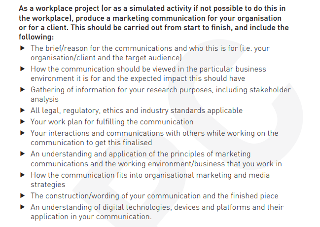 As a workplace project (or as a simulated