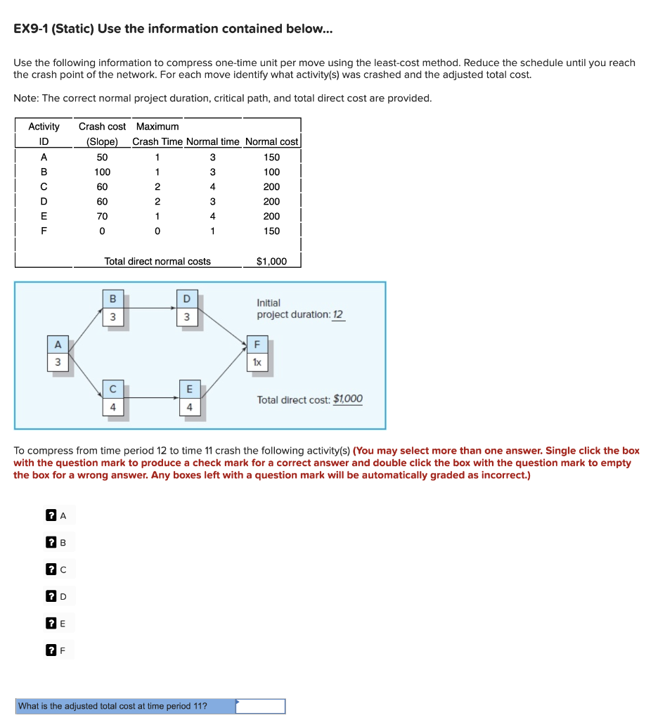EX9-1 (Static) Use the information contained