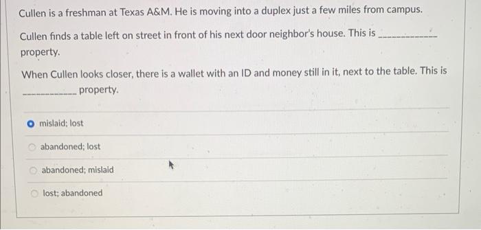 Cullen is a freshman at Texas A\&M. He is moving