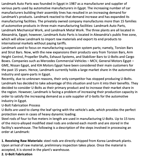 Landmark Auto Parts was founded in Egypt in 1987