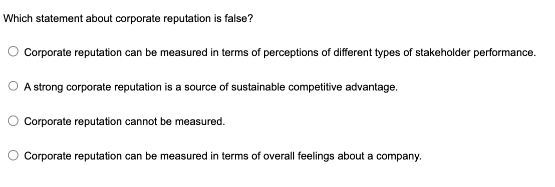 need it asap Which statement about corporate