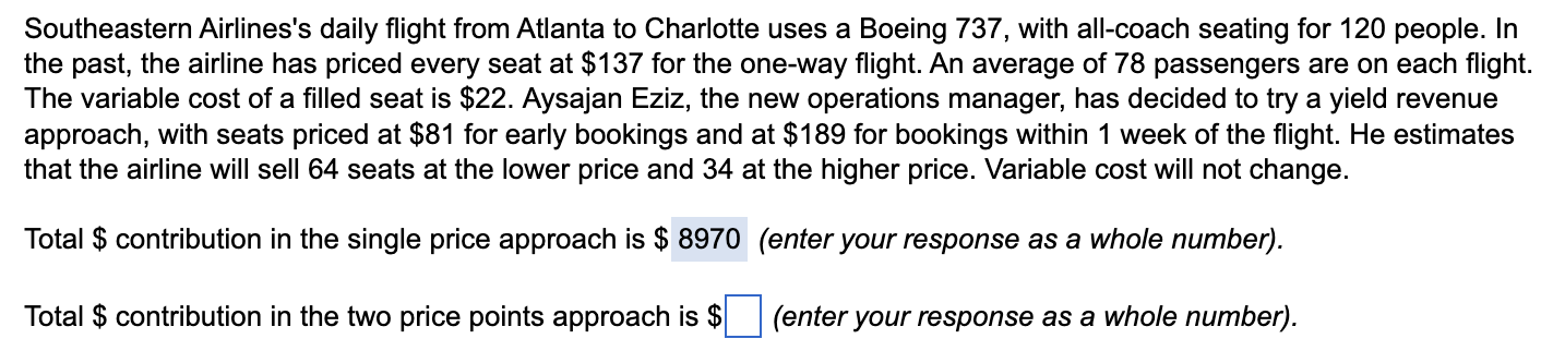 Southeastern Airlines's daily flight from Atlanta