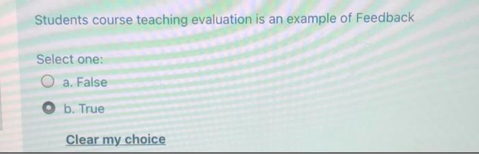 Students course teaching evaluation is an example