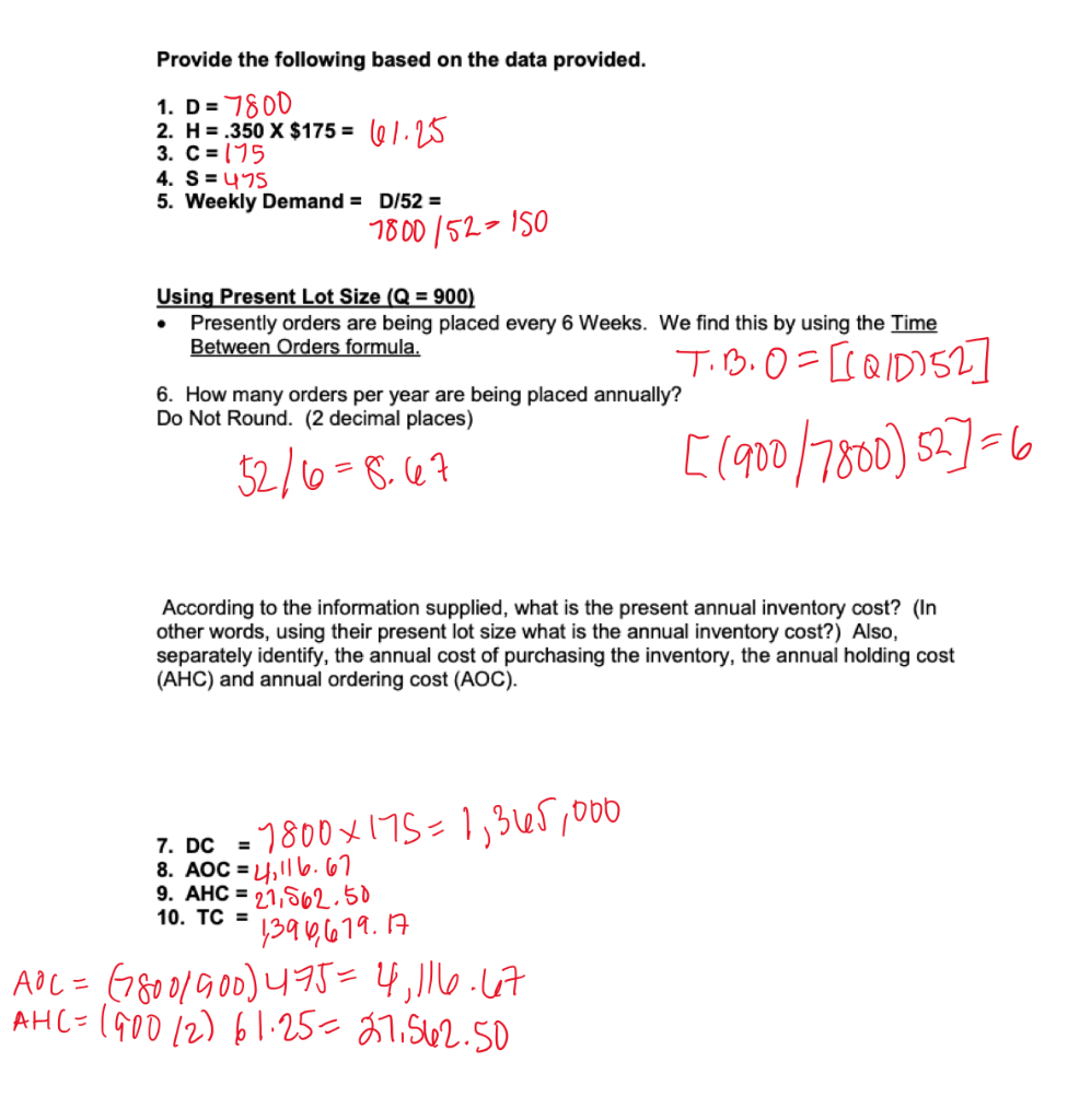 Using the correct answers from the screenshots